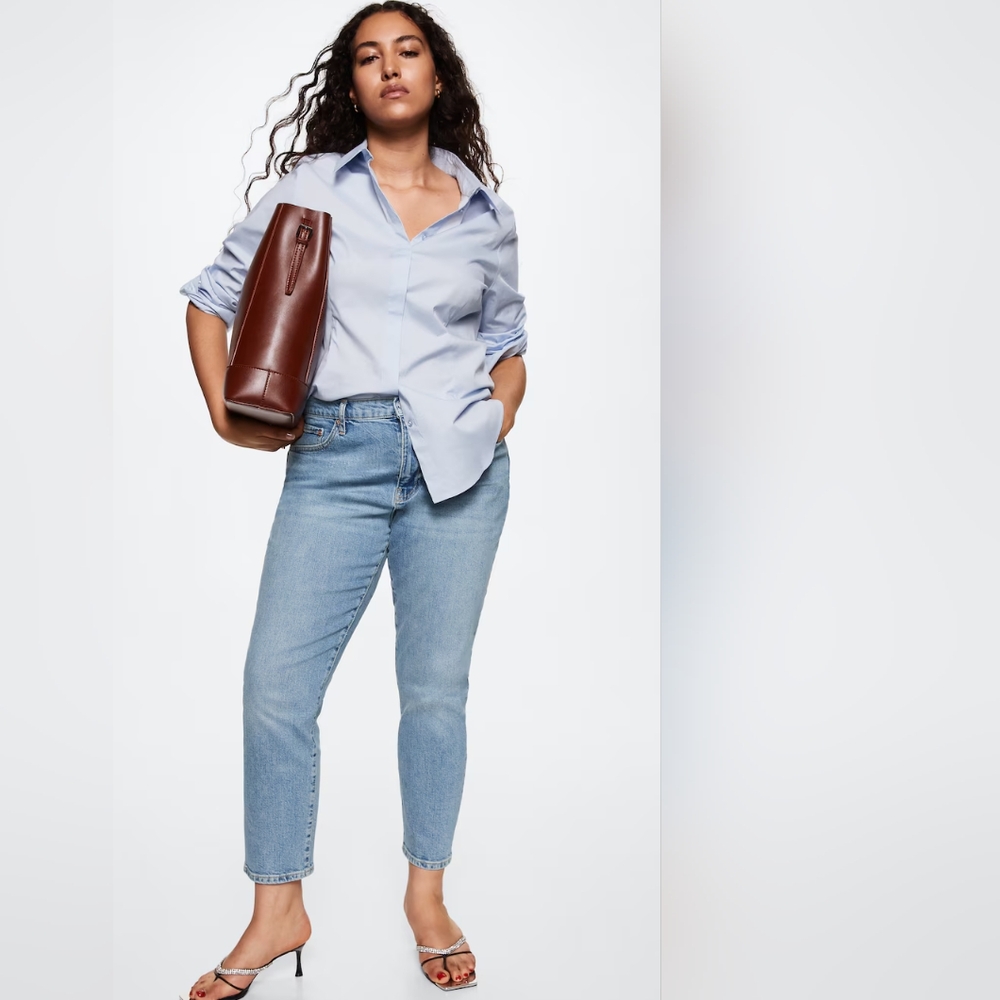 Mango Claudia Light Blue Ankle Jeans size 12